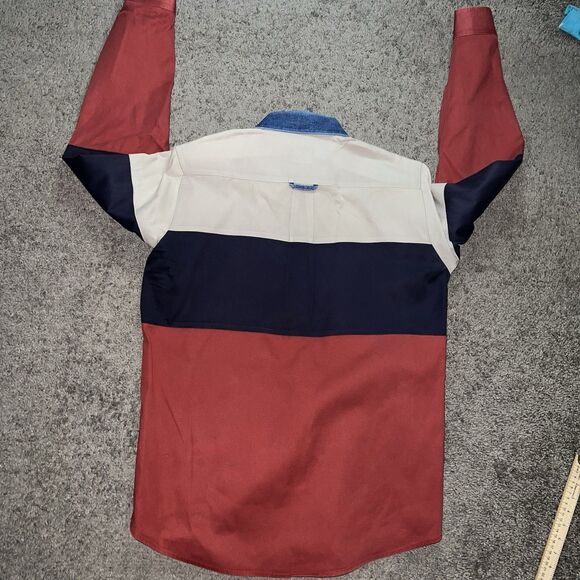 Vintage Men’s Panhandle Slim Rough Stock Shirt, 3 Tone Color Block Western Large - Picture 7 of 7